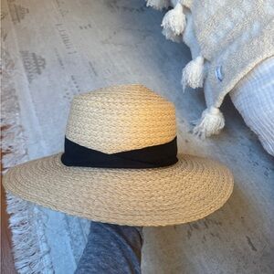 H&M Women's Natural Straw Hat with Black Band